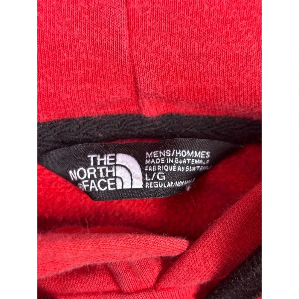 The North Face Mens Half Dome Pullover Hoodie Red Black Logo Size Large 3201